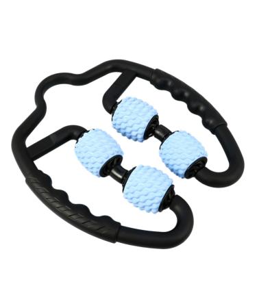 Orfofe massage roller massage foot massager Manual massage device for legs portable axial yoga scroll wheel heavenly blue black 27.5x24x5.5cm