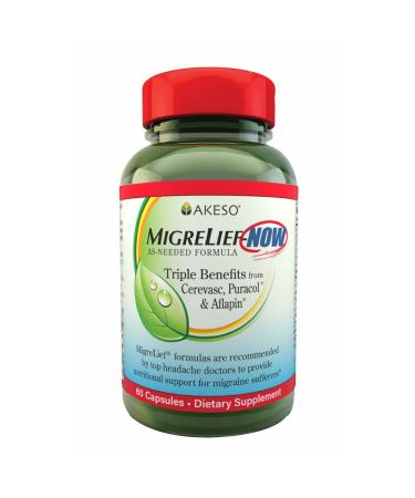 MigreLief-Now - Fast Acting Formula, As-Needed Nutritional Support for Migraine and Headache Sufferers - 60 Vegetarian Capsules