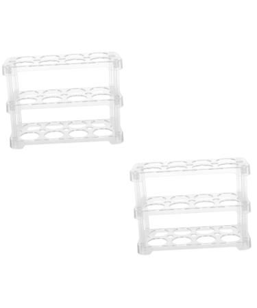 GLEAVI 2pcs Egg Grid Eggs Plastic to Go Containers Egg Organizer Plastic Egg Holder Dispenser Refrigerator Transparentx2pcs 22.3X16.2X10.1CMx2pcs