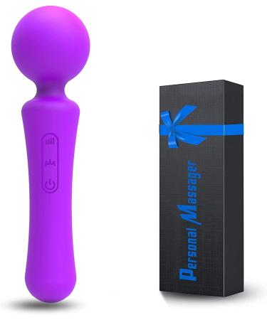 Mini Massager Strong Powerful and Handheld Wand Massager for Travel Gift with Back and Neck Relief Purple (Purple)