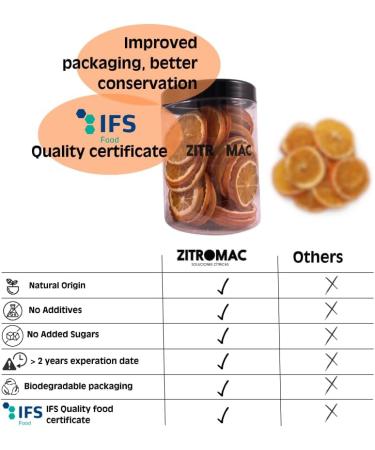 ZITROMAC Dried orange slices Dried fruits for cocktails Dried quality orange Dried fruit without sugar for decoration crystals drinks wreath making supplies Dried orange natural 100 Large jar Large jar - Buy Online on GoSupps.com