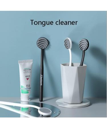 Meokro Tongue Cleaner Brush - Oral Care Tool with Soft Bristles for Fresh Breath | White - Buy Online on GoSupps.com