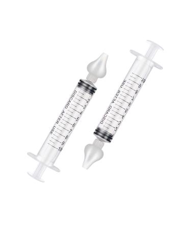 2Pcs Baby Nasal Aspirator  10ml Syringe Nasal Irrigator  Reusable Silicone Nasal Suction Tip  Nose Cleaner Rinsing Device