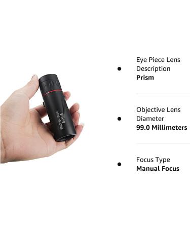 LIMENG Mini Telescope for Adults - 99x HD Optical Focus, Waterproof Monocular for Sports, Concerts, Camping & Traveling - Black - Buy Online on GoSupps.com