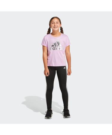 adidas Girls' Short Sleeve Side Slit Tee T-Shirt - Medium Clear Lilac - Buy Online on GoSupps.com