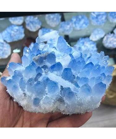 Natural Crystal Rough 350g-500g Blue White Crystal Cluster Natural Quartz Cluster Samples Crystal Stone for collecction 1pc - Buy Online on GoSupps.com