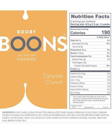 Booby Boons Lactation Cookies Caramel Crunch 168g bag - Buy Online on GoSupps.com