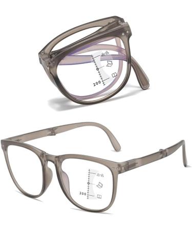 Portable Folding Reading Glasses for Women Men Blue Light Blocking Readers Multifocus Anti Glare Glasses(Couleur:Gray Grandeur:1.0x) - Buy Online on GoSupps.com