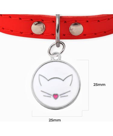 Personalized Ibera Cat Gifts | Engraved Name Collar & Address Tag for Medium to Large Cats - Round Shape White - Buy Online on GoSupps.com