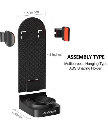 2pcs Wall Mounted Shaving Holder Black ABS Assembly Type Multipurpose Stand for Shaving Brushes and Razors - Buy Online on GoSupps.com