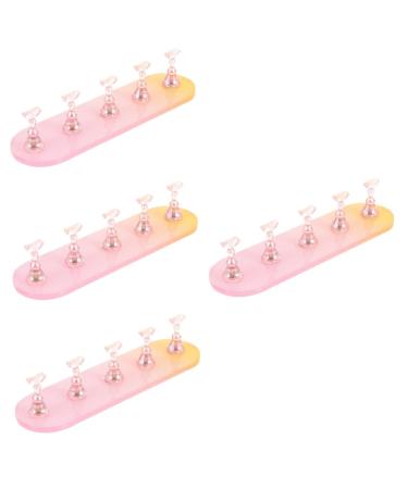 FRCOLOR 4 Sets Nail Practice Holder Nail Display for Nail Art Creative Nail Holder Fake Nail Holder Magnetic Nail Holder Practical Nail Presentation Plastic Oval Nail Press