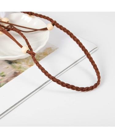 Bohemian Feather Hairband Indian Gypsy Headband with White and Brown Feathers - Festival Hippie Costume Accessory - Buy Online on GoSupps.com
