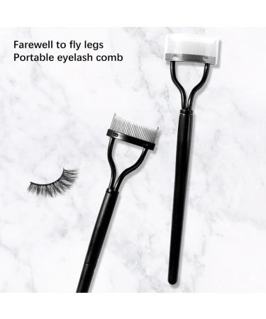 Eyelash Comb Eyelash Separator Tool Mascara Applicator Eyelash Definer With Comb Cover Eyebrow Eyelash Brush Metal Teeth Lash Comb for Girls and Women #black - Buy Online on GoSupps.com