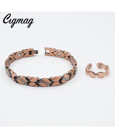 Shop Cigmag Women's Lymphatic Drainage Copper Bracelet - Ultra-High Magnets 99% Pure Copper Adjustable Gift Box & Removal Tool - Buy Online on GoSupps.com