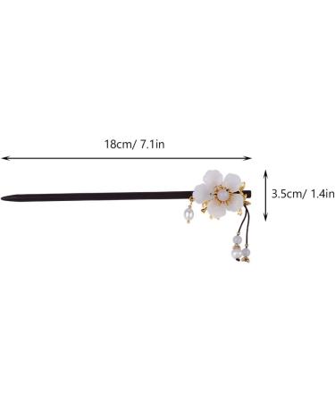 Mobestech Pearl Wood Hairpin Flower Pearl Hairpin Pearl Hair Stick Ancient Style Hair Stick Floral Hair Hairpin Wood Hair Stick Vintage Hair Stick Fork Pen Chinese Style Wooden Hair Pin Miss - Buy Online on GoSupps.com