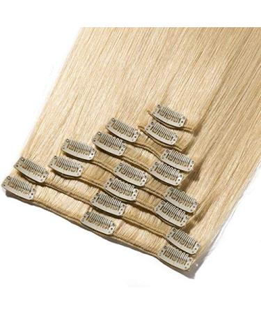 Real Remy Human Hair Clip In Extensions 8pcs 18clips 80g - #613 Light Blonde - Buy Online on GoSupps.com