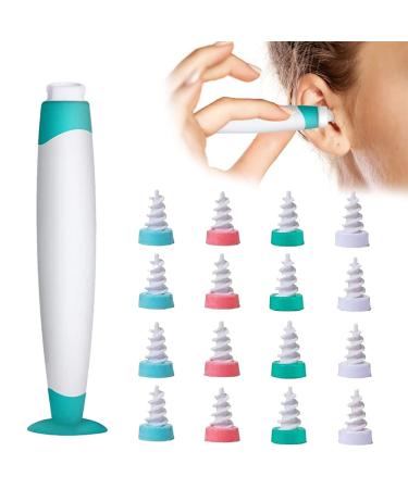 Aolbic Ear Wax Removal Spiral Ear Wax Remover Tool Reusable Earwax Removal Kit for Adults Kids Safe Ear Cleaner with 16 Replacement Heads Safe and Easy to Remove Ear Wax