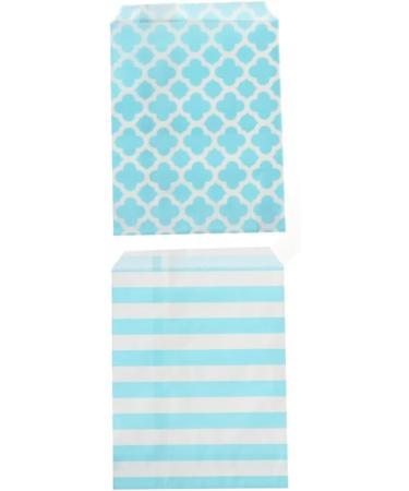 SKISUNO Candy Bag 24pcs Candy Shape Container Paper Mixed Party Patterns Wavy Wedding Blue Dot Bags Birthday Striped Sacks - Buy Online on GoSupps.com