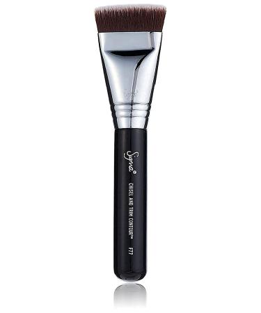 Sigma Beauty F77 Chisel and Trim Contour Brush - Sculpting Makeup Brush for Blush Bronzer or Contour - Define Cheekbone Jawline & Nose - Hypoallergenic Vegan Synthetic Makeup Brush