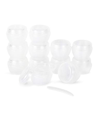 LONGWAY 1 Oz (30ML) Little Plastic Jars with Lids and Inner Liners | Empty Lotion Containers/Travel Cream Containers - for Salves,Lotions and Creams, Cosmetic Jars & BPA Free (Pack of 12, Clear) 1 Ounce (Pack of 12) Clear