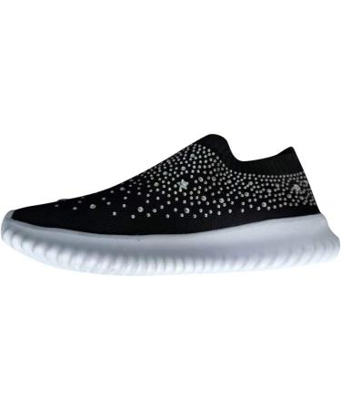 Shop Women's Slip-On Running & Walking Shoes - Soft Sole Fitness Sneakers | Lightweight Lace-Up Hiking & Leisure Shoes in Black & White - EU Size 41 - Buy Online on GoSupps.com