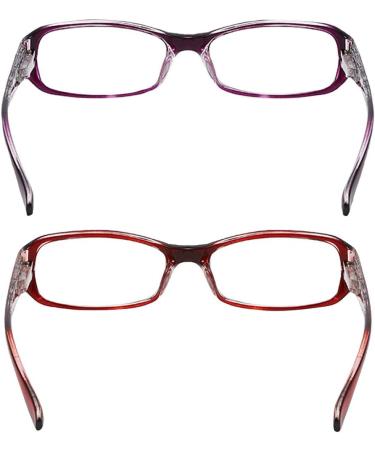 Inlefen Super Light Reading Glasses | 2 Pairs Fashion Full Frame Eyeglasses | 3.0x Magnification | International Shipping - Buy Online on GoSupps.com