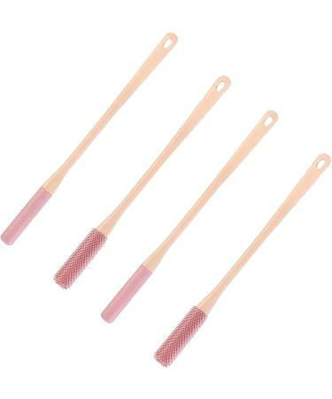 Toe Gap Cleaning Brush Silicone Foot Scrubber for Shower Foot Scrubber in Shower 15.7" Foot Scrubber in Shower with Long Handle Silicone Foot Brush (2 Set Pink)