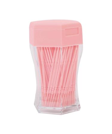 200 pieces of double head toothpick plastic tooth silk interdental toothpick brush tooth pencil toothpick for oral care (pink)