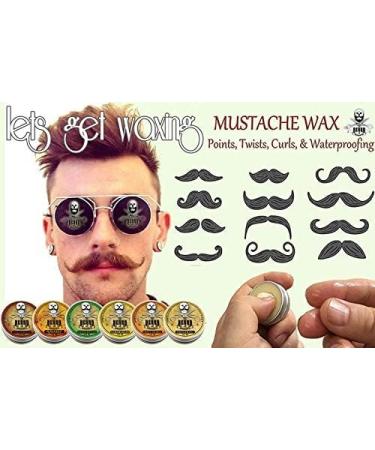 Premium Beard and Moustache Wax Kit - 6x15ml - Strong Hold - Moisture Resistant - All Natural & Organic - 6 Scents - Buy Online on GoSupps.com