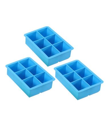 Zerodeko Non Stick Baking Sheet 3pcs 6 Six Grid Silicone Bakeware Bread Small Cake Silica Gel Nonstick Baking Pan 16.5x11.5CM Sky-blue