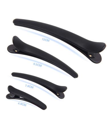 12 Pcs Matt Black Large Duckbill Hair Clips - Professional Styling Clamp for Salon Hair Sectioning - Buy Online on GoSupps.com