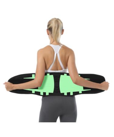 Back Support Back Brace Lumbar Support Elastic Back Lumbar Brace Support Belt Orthopedic Posture Corrector Lower Back Waist Back Support Belt(Green Large) Large Green