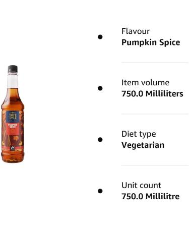 Tate & Lyle Pumpkin Spice Coffee Syrup 750ml - Fairtrade, No Pump - 1 Bottle - Buy Online on GoSupps.com