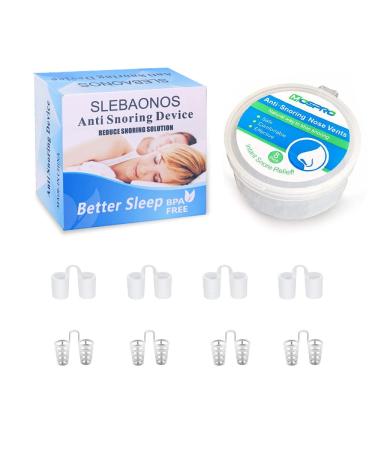SLEBAONOS 8 Pack Same Size Nose Vents (Pack of 8 Small Size) to Ease Breathing Anti Snoring Device Nose Vents with Breathing Relief Nasal Dilator Includes Travel Case