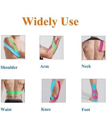 Kayiete Kinesiology Tape Precut - Sports Tape for Recovery & Injury Relief | 60 Strips in 3 Rolls | Black Athletic Tape for Ankle, Neck, Knee, Shoulder Pain - Buy Online on GoSupps.com