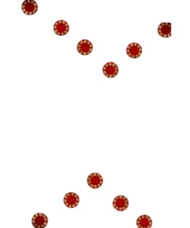 Maroon Round Bindi With Beads Border Forehead Maroon Red Bindis (Traditional)