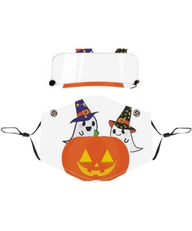 ZLUU 5PCS Halloween Adults Protective Face Mask Personalized Patterns Face Cover Safe Skin Friendly Face Sheild Washable Reusable Halloween Adult Reusable Protect Face Mask with Detachable Eyes Shield - Buy Online on GoSupps.com