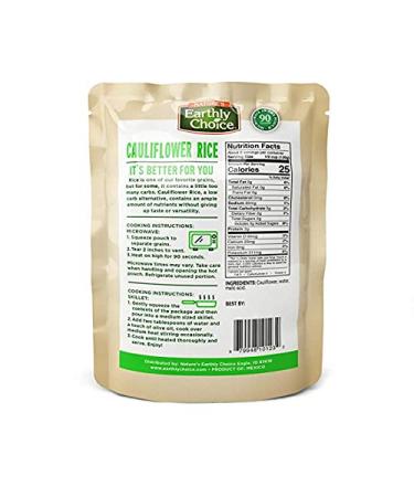 Nature's Earthly Choice Cauliflower Rice - 48oz (6 x 8.5oz Pouches), Pack of 144 - Buy Online on GoSupps.com