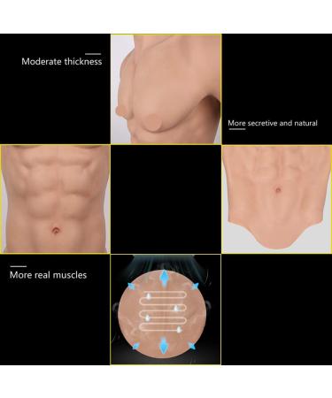 YIQI Silicone Muscle Chest Vest - Large-X-Large Ivory White | Realistic Male Abdominal Muscle Simulation Skin - Buy Online on GoSupps.com