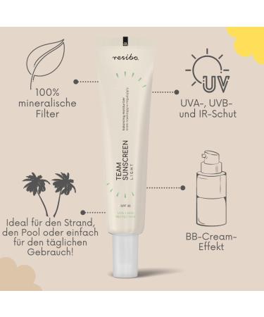 Resibo Team Sunscreen Light Moisturizing and regulating cream UV protection Antioxidant Lemon Myrtle SPF 30 40 ml - Buy Online on GoSupps.com