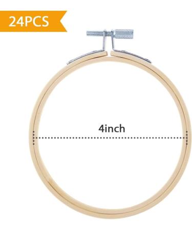 Caydo 24 Pieces 4 Inch Embroidery Hoops Bulk Wholesale - for Cross Stitch, Embroidery, Sewing, and Christmas Decor - Buy Online on GoSupps.com