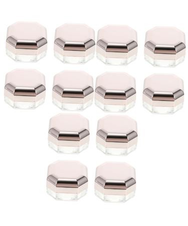 Healeved 12 Pcs Powder Box Cosmetic Powder Containers Empty Cream Jar Makeup Powder Sponge Golden Cover Abs 1 g (Pack of 1) Rose Goldx3pcs