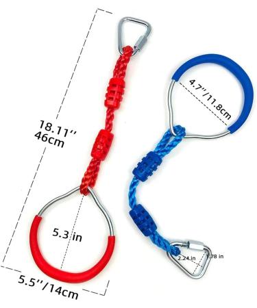 7PCS Colorful Ninja Rings Kit for Kids & Adults - Playground Gymnastic Ring Fitness Set - American Ninja Warrior Obstacle Course Accessories - Buy Online on GoSupps.com