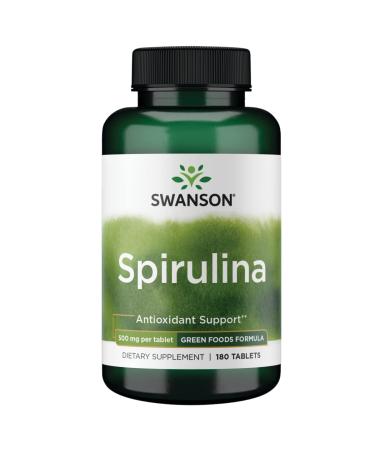 Swanson Spirulina 500 Milligrams 180 Tabs