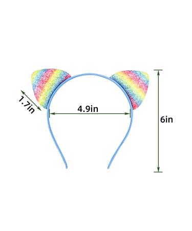 12 Pack Sequin Cat Ears Headband for Girls and Women - Glitter Kitty Ear Hair Hoops (Multicolor) - Ideal for Daily Wear and Party Decor - Buy Online on GoSupps.com