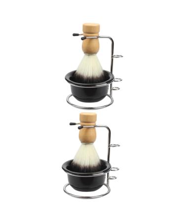 Frcolor 2 sets of shaving foam shell Razor brush for the face shaving shell set shave metal stands shave set shaving brushes shaving cream brush body care.