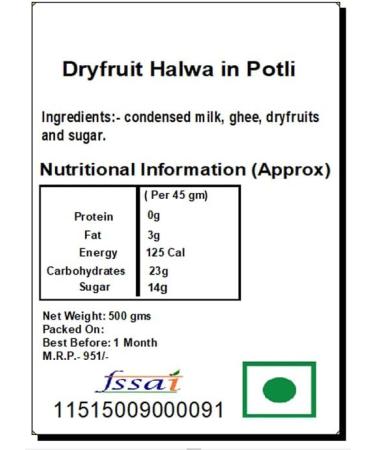 Ghasitaram Gifts Rakhi Gifts for Brothers Dryfruit Halwa in Potli with Pearl Beads Rakhi Dryfruit Halwa in Potli with Rakhi - Buy Online on GoSupps.com