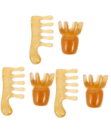 Healvian 6 StK Massagekamm from Harz Guasha Board For wrinkle removal Large Gua SHA scalp massage comb massage tools deep massage agent Massage brush tool scratch board beeshaharz