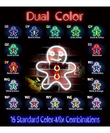 St16s32-fnu0102-wp Gingerbread Man LED Neon Sign - White/Purple Dual Color - Perfect Holiday Decor - Buy Online on GoSupps.com