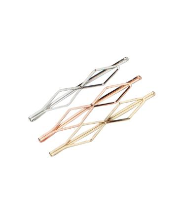 Kitsch Decorative Mini Bobby Pins - Fashion Metal Hair Pins for Women Hair | Small Bobby Pin for Thin Hair | Blonde Bobby Pins for Thick Hair | Bobby Pins for Styling & Sectioning 3 pcs (Diamond) - Buy Online on GoSupps.com